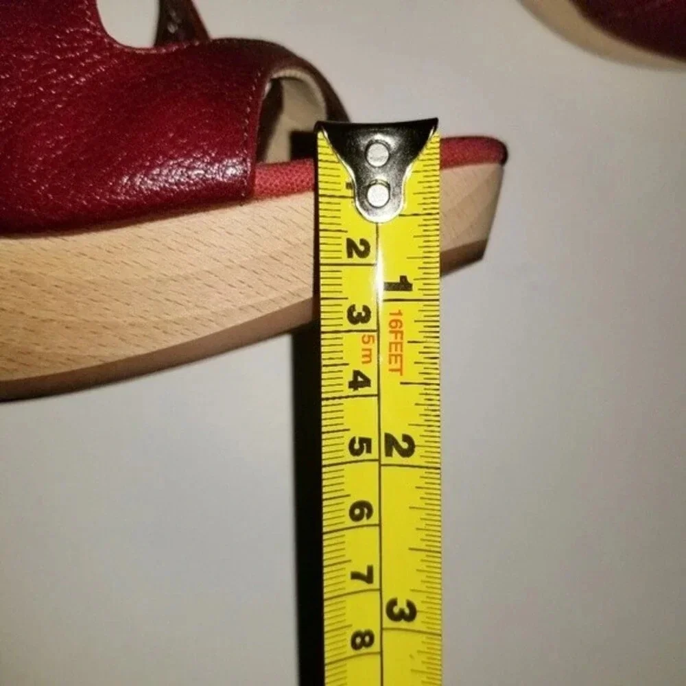 Burberry 36.5 Criss-cross Leather Platform Sandals Made‎ In Italy